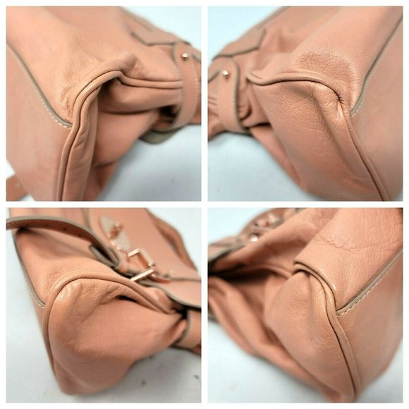 Mulberry Alexa Peach Soft Buffalo Leather Medium Satchel Shoulder Hand Bag Auth - Picture 9 of 12